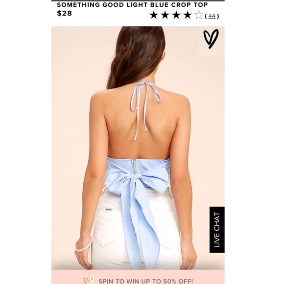 Lulu’s Small Blue Halter Crop Top (Never Worn) - Picture 2 of 6